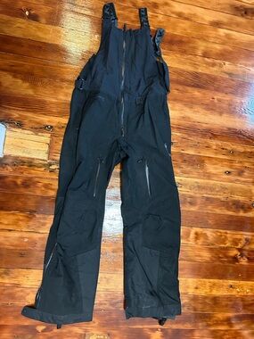 Men's Black Waterproof Snow Bib Overalls